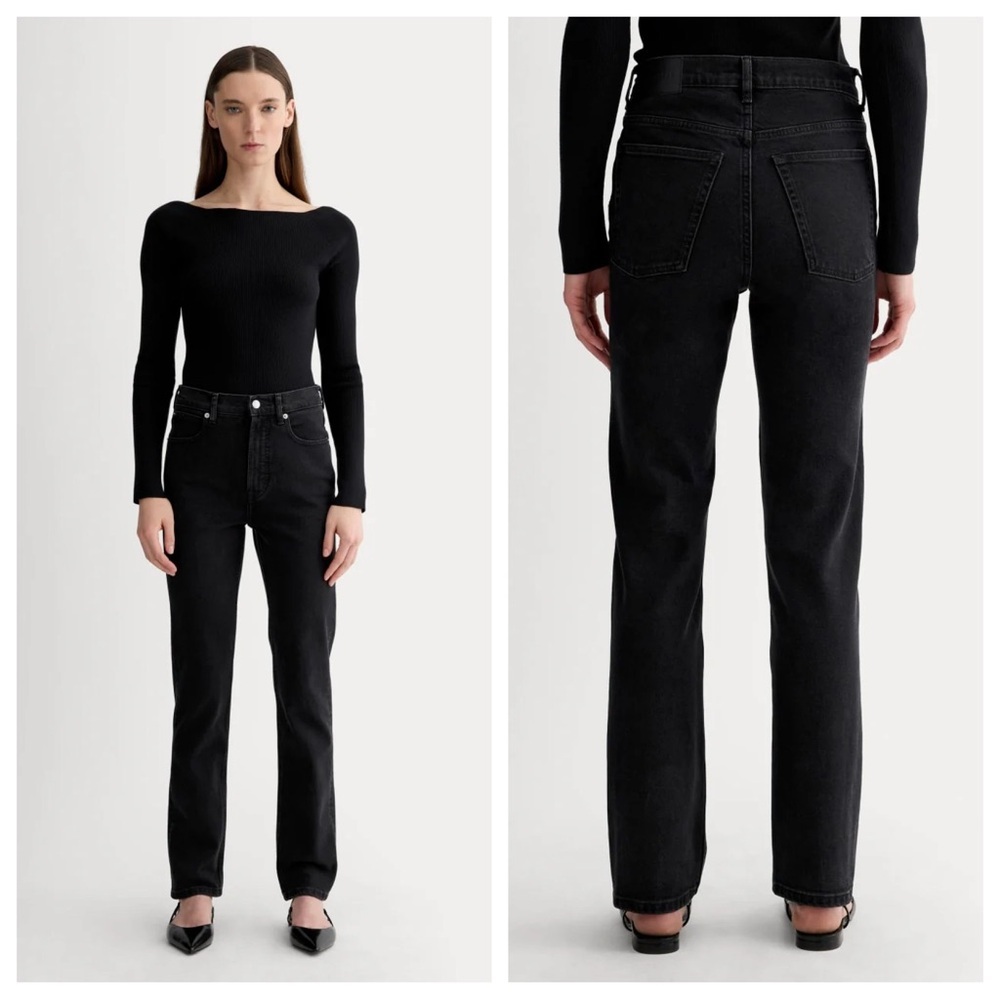 Everlane The Way High Slim Jean Long and Lean Denim Low-Stretch Cotton Black